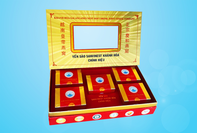 Yến sào Sanvinest Khánh Hòa chính hiệu tinh chế Hộp quà tặng - 5 hộp 5 gram (Q505)