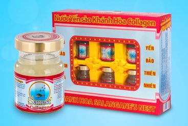 Nước Yến sào Khánh Hòa Sanest Collagen 70ml hộp 6 lọ - 770H6